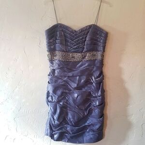 Cachet Sequin Crape Rauched Special Occasion Spaghetti Strap dress